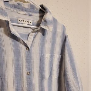 Ava & Viv | Pinstripe Button Down